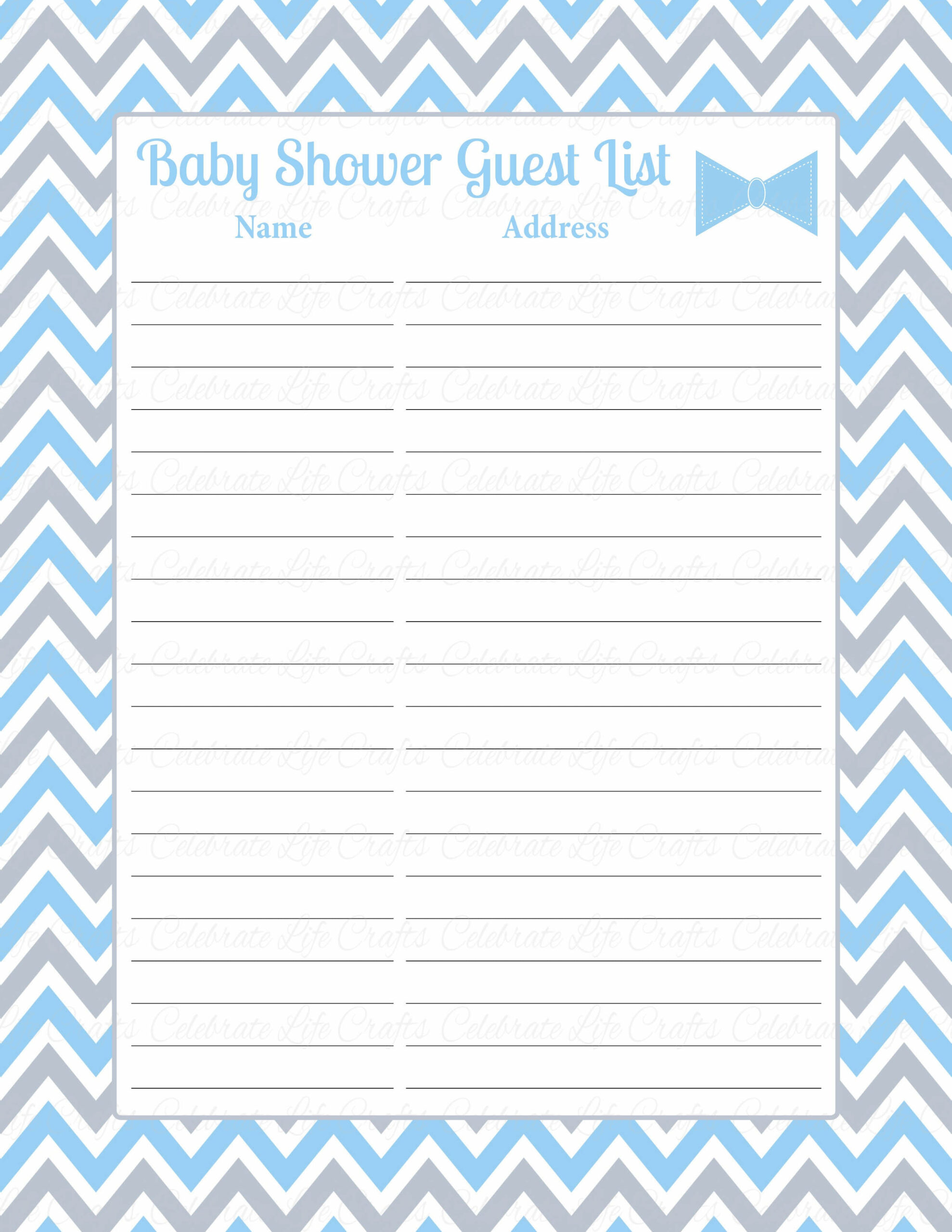 Baby Shower Guest Book Sign & List - Printable Blue Gray Bowtie - Little Man Baby Shower Decorations - B Baby Shower Guest Book Sign & List - Printable Blue Gray Bowtie - Little Man Baby Shower Decorations - B
