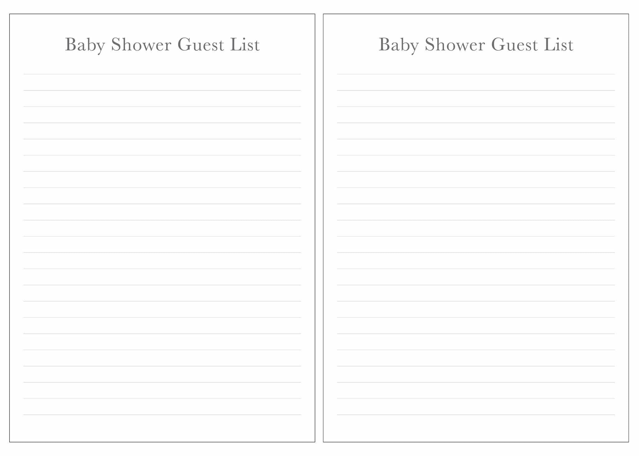 Baby Shower Guest List Page for Spiral Baby Book Only Baby Shower Guest List Page for Spiral Baby Book Only