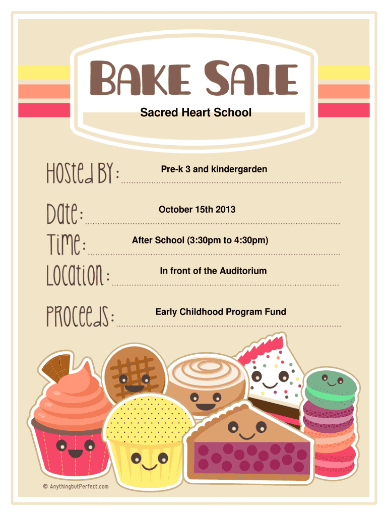sample Bake Sale Price List Template sample Bake Sale Price List Template