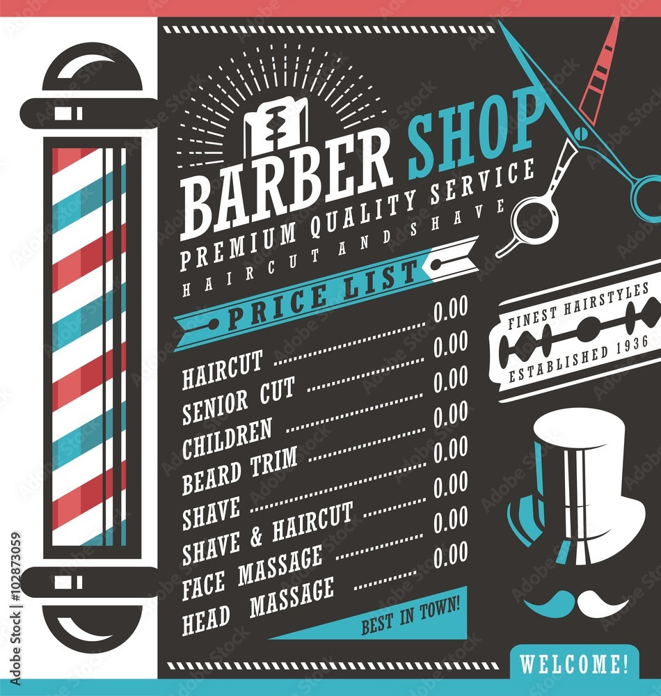 sample Barber Shop Price List Template sample Barber Shop Price List Template