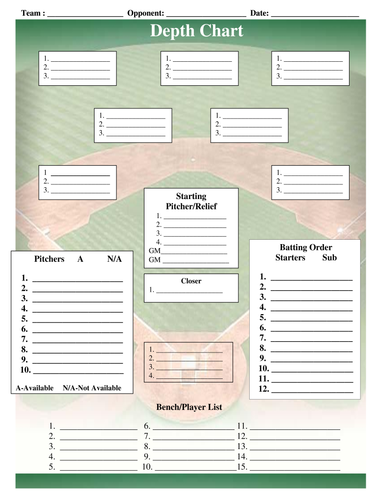 baseball depth chart template