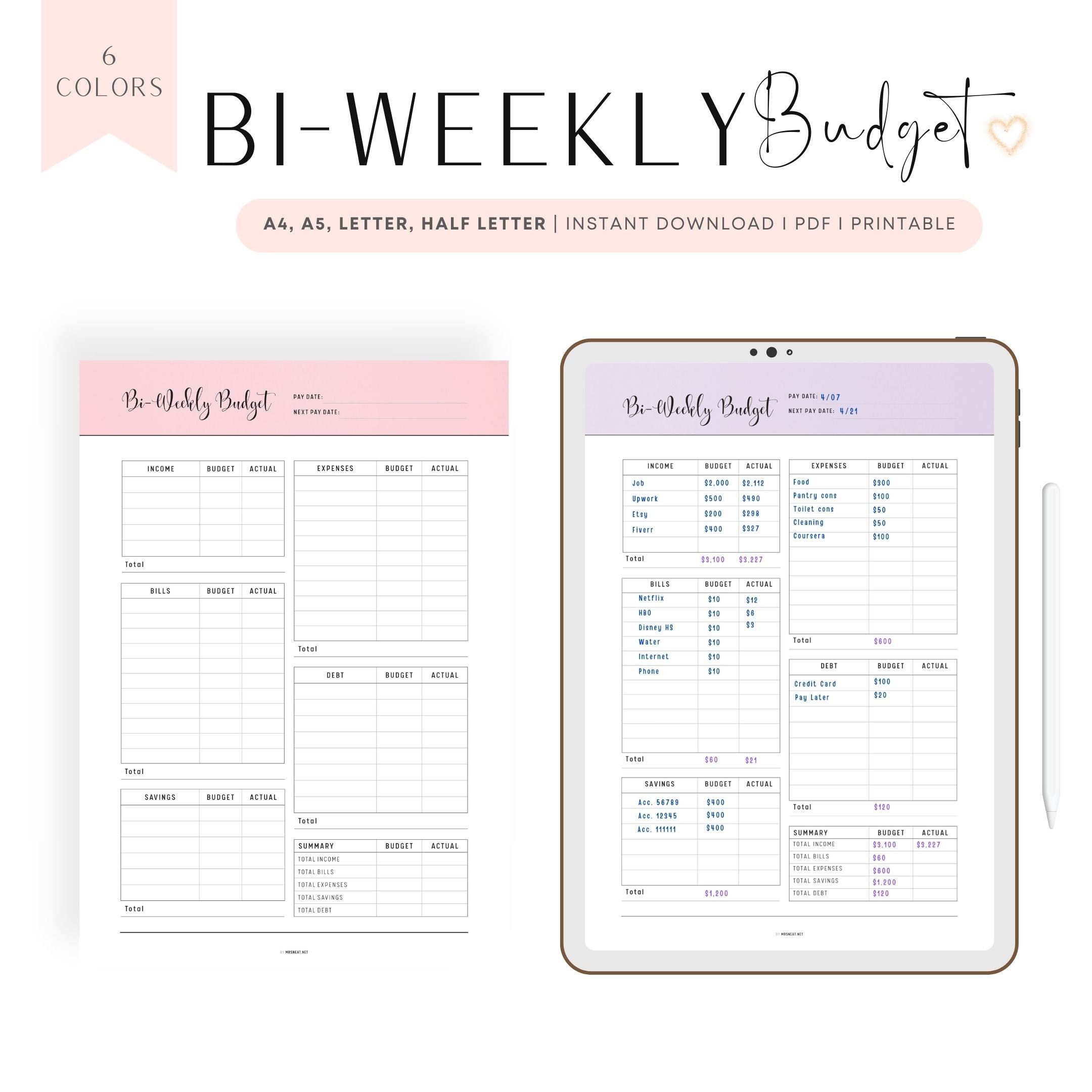 sample bi weekly budget template sample bi weekly budget template