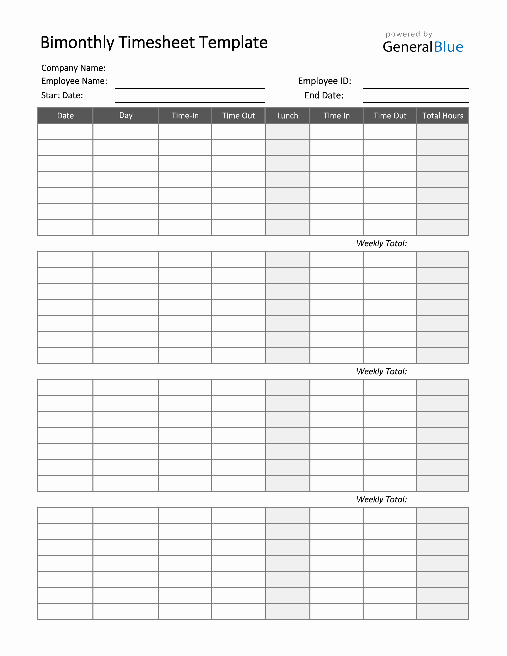 sample bi-monthly timesheet template sample bi-monthly timesheet template