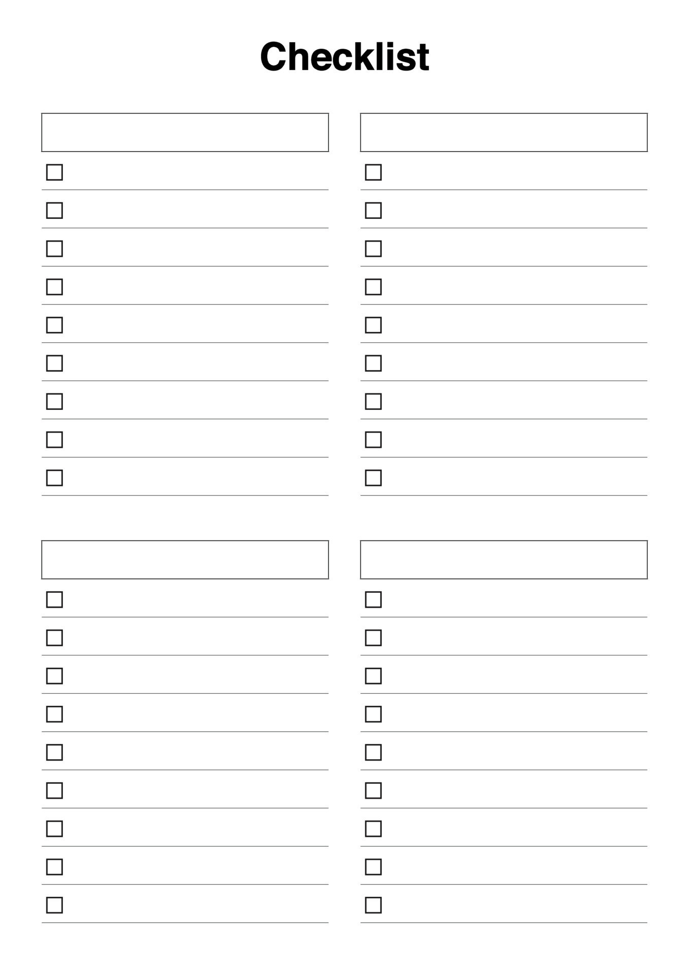 sample blank checklist template sample blank checklist template