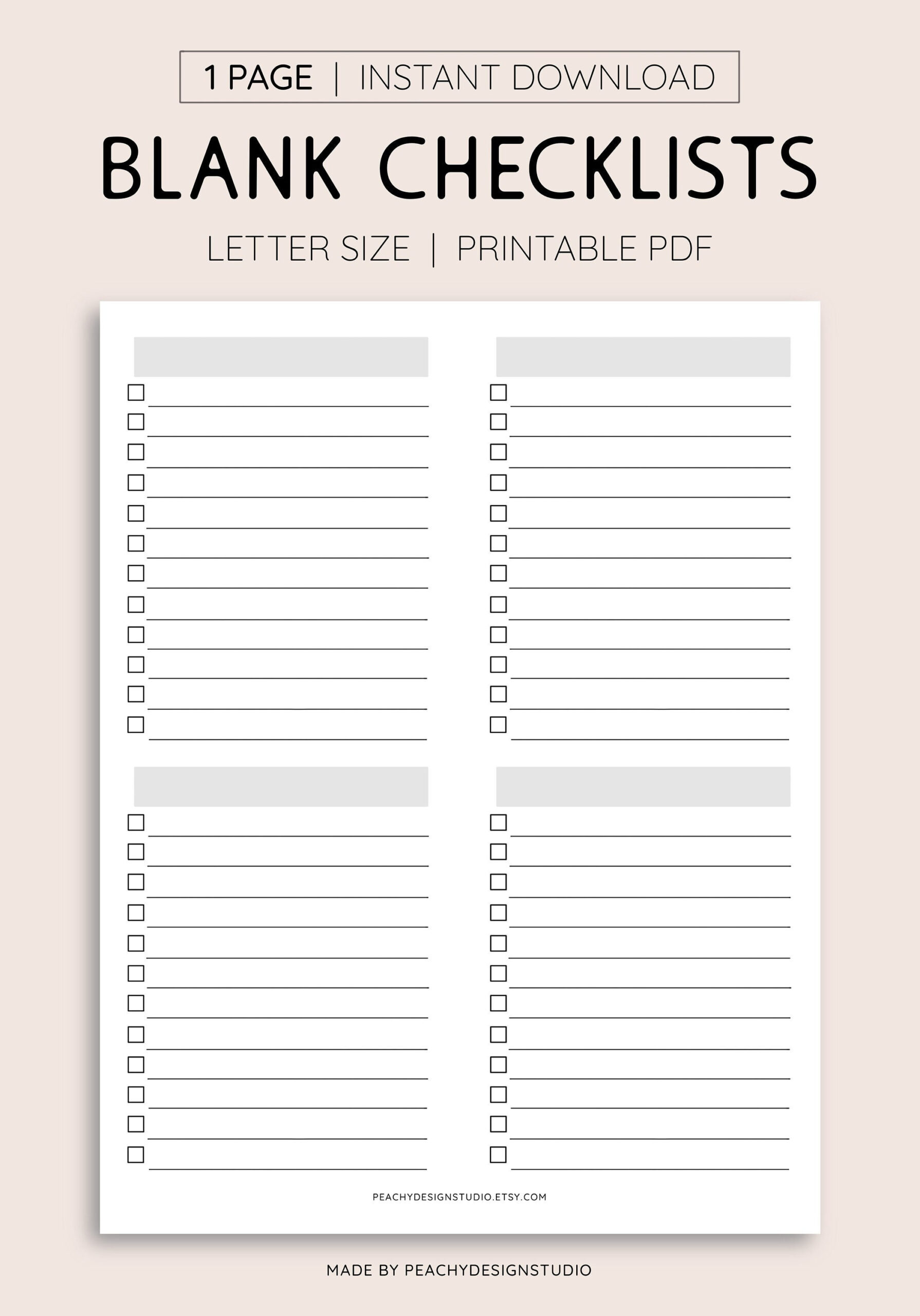 sample blank checklist template sample blank checklist template