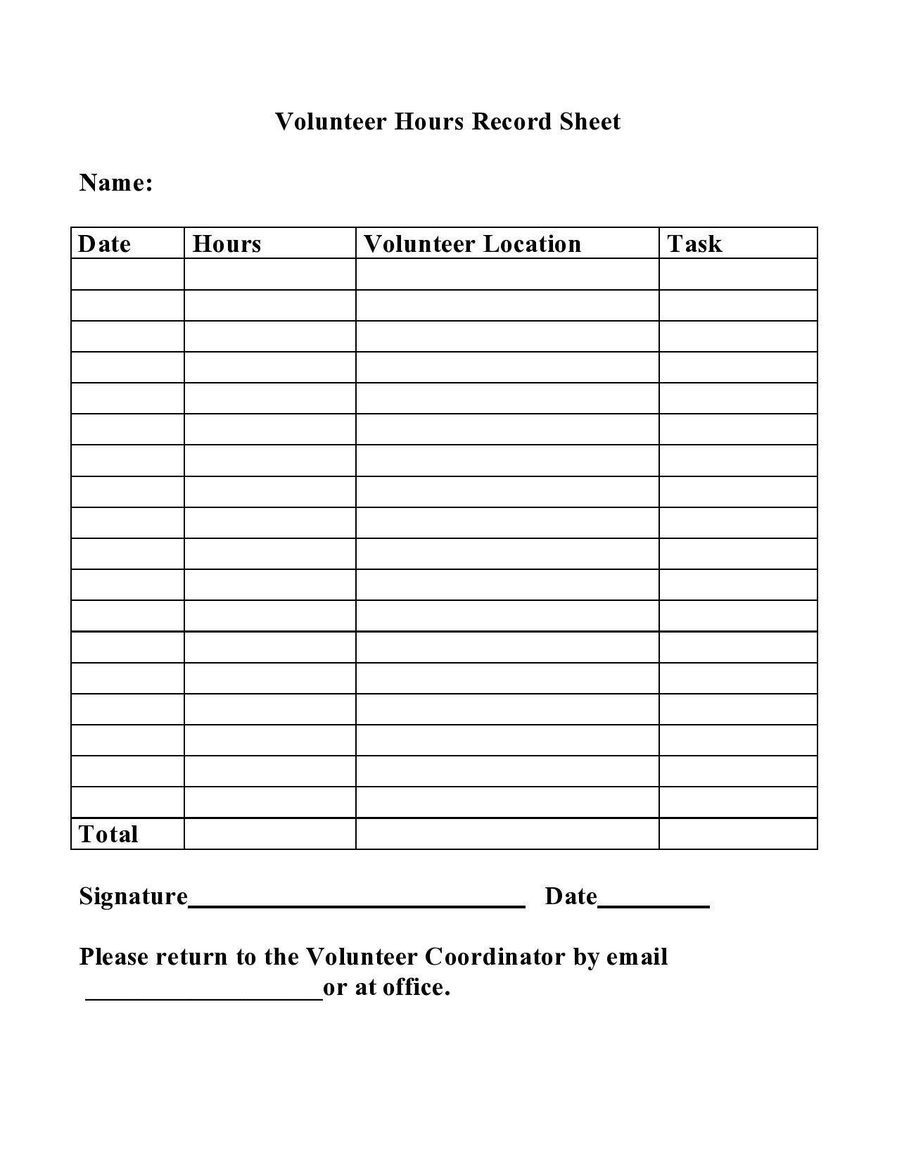 sample volunteer timesheet template sample volunteer timesheet template