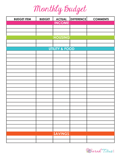 budget chart template example budget chart template example