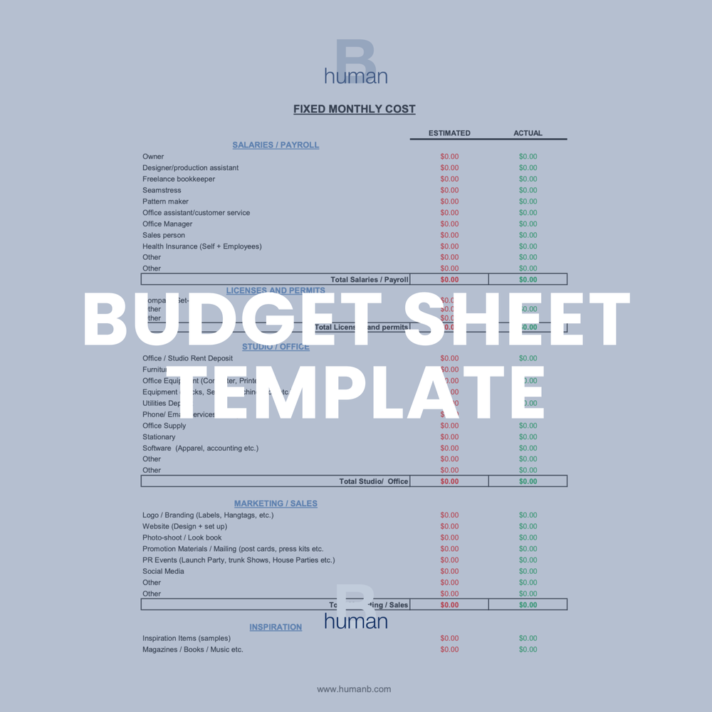 sample clothing line budget template sample clothing line budget template