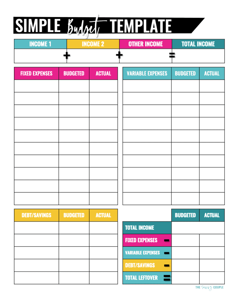 sample simple home budget template sample simple home budget template