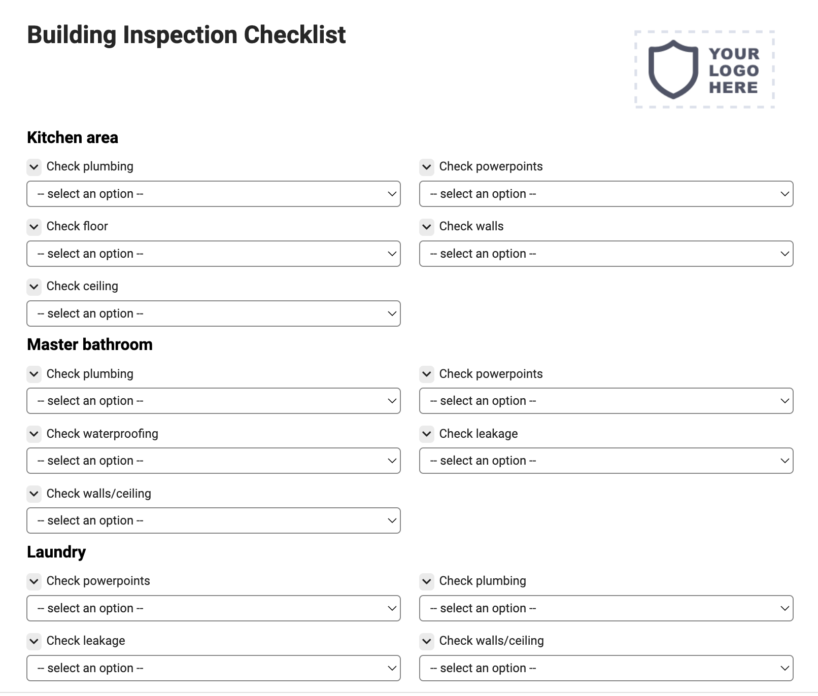sample building checklist template sample building checklist template