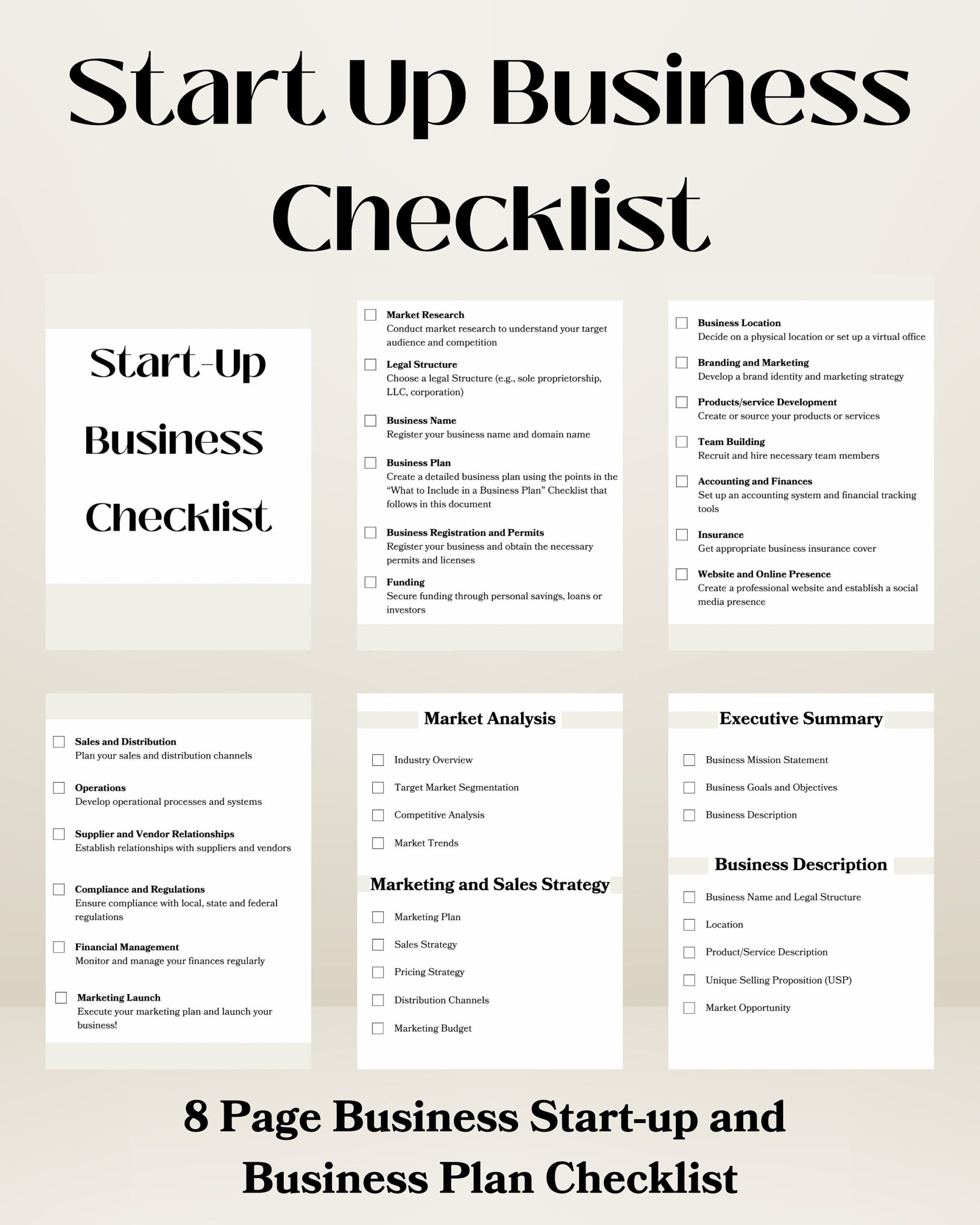 Business Plan Checklist Business Start up Checklist Business Plan Checklist Business Start up Checklist