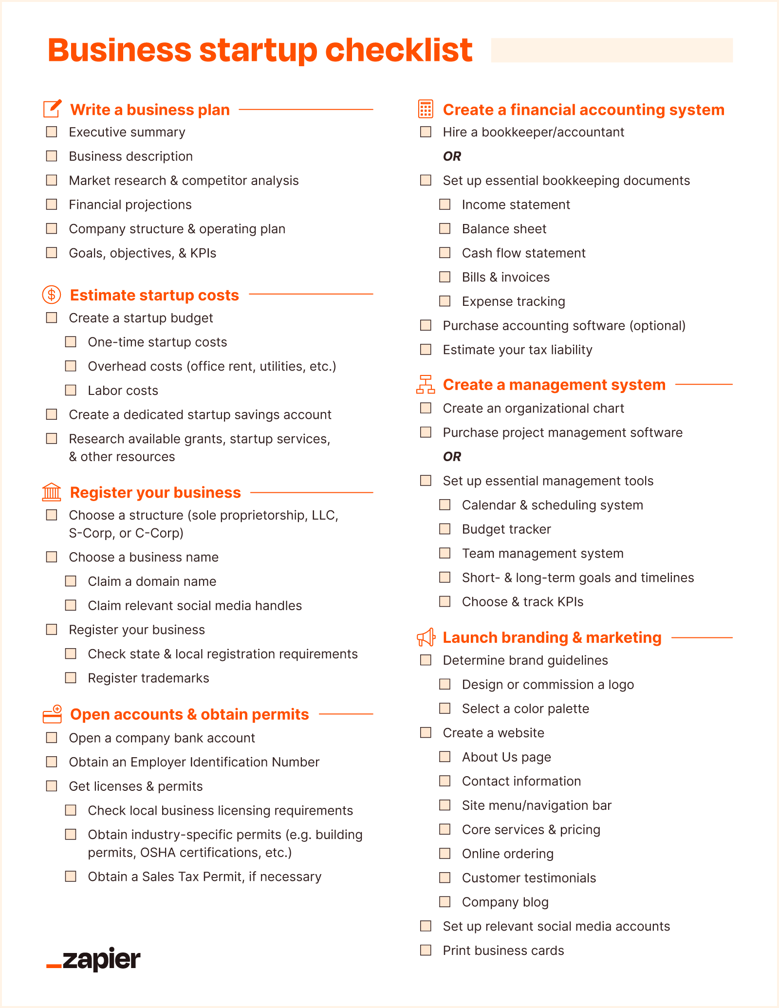 Business startup checklist: Launching a startup Zapier Business startup checklist: Launching a startup Zapier
