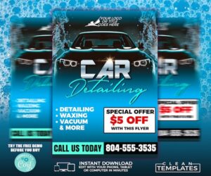 car detailing menu template