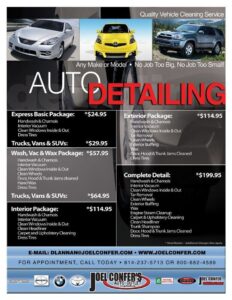 car detailing pricing template