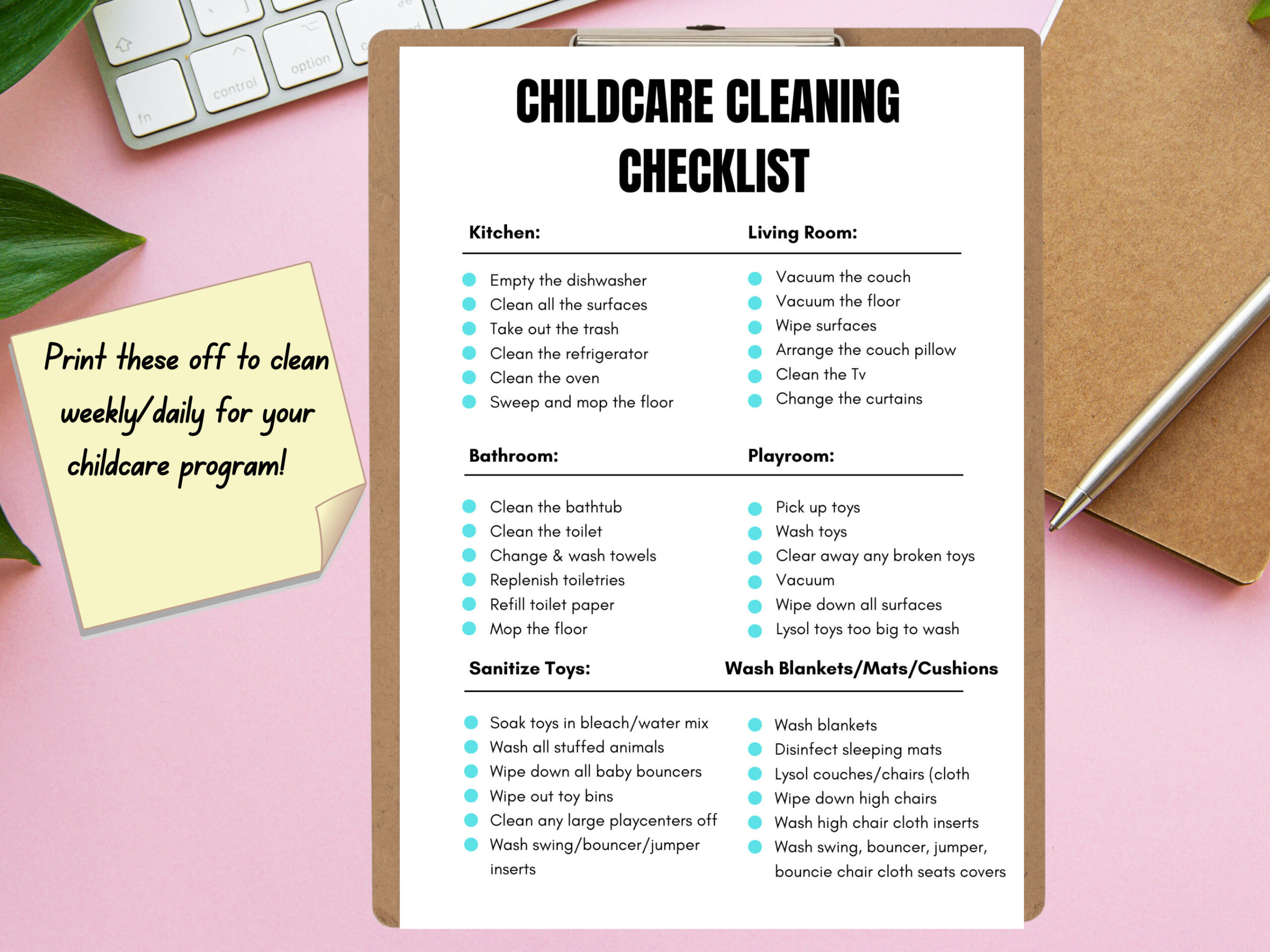 sample daycare cleaning checklist template sample daycare cleaning checklist template
