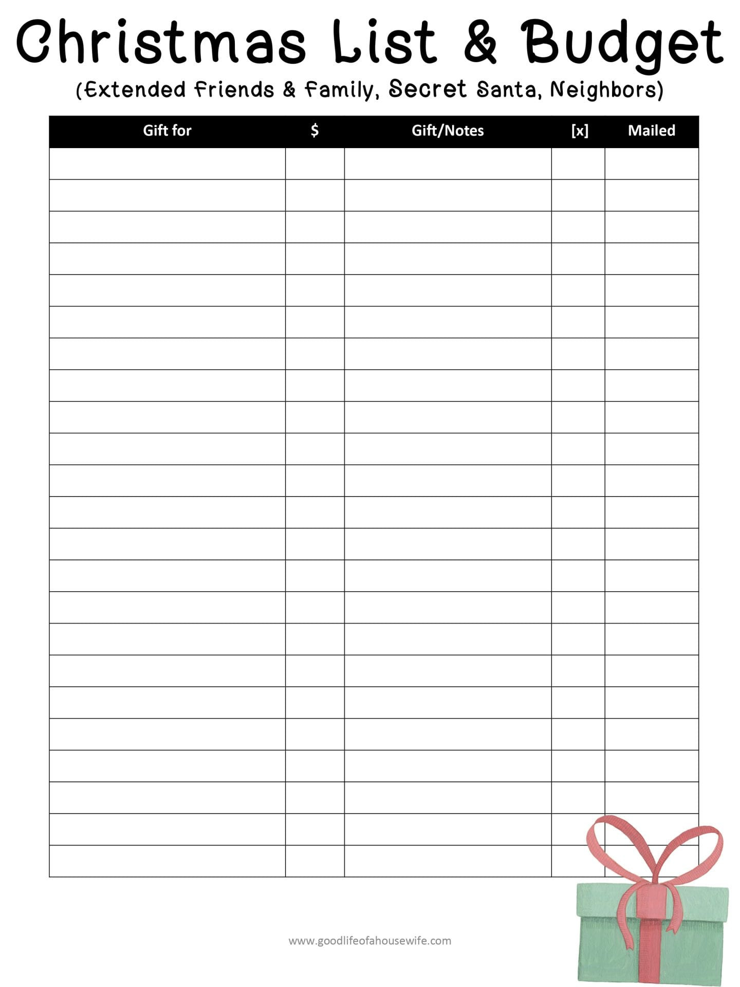 sample Christmas budget template sample Christmas budget template
