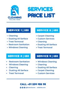 cleaning services price list pdf
