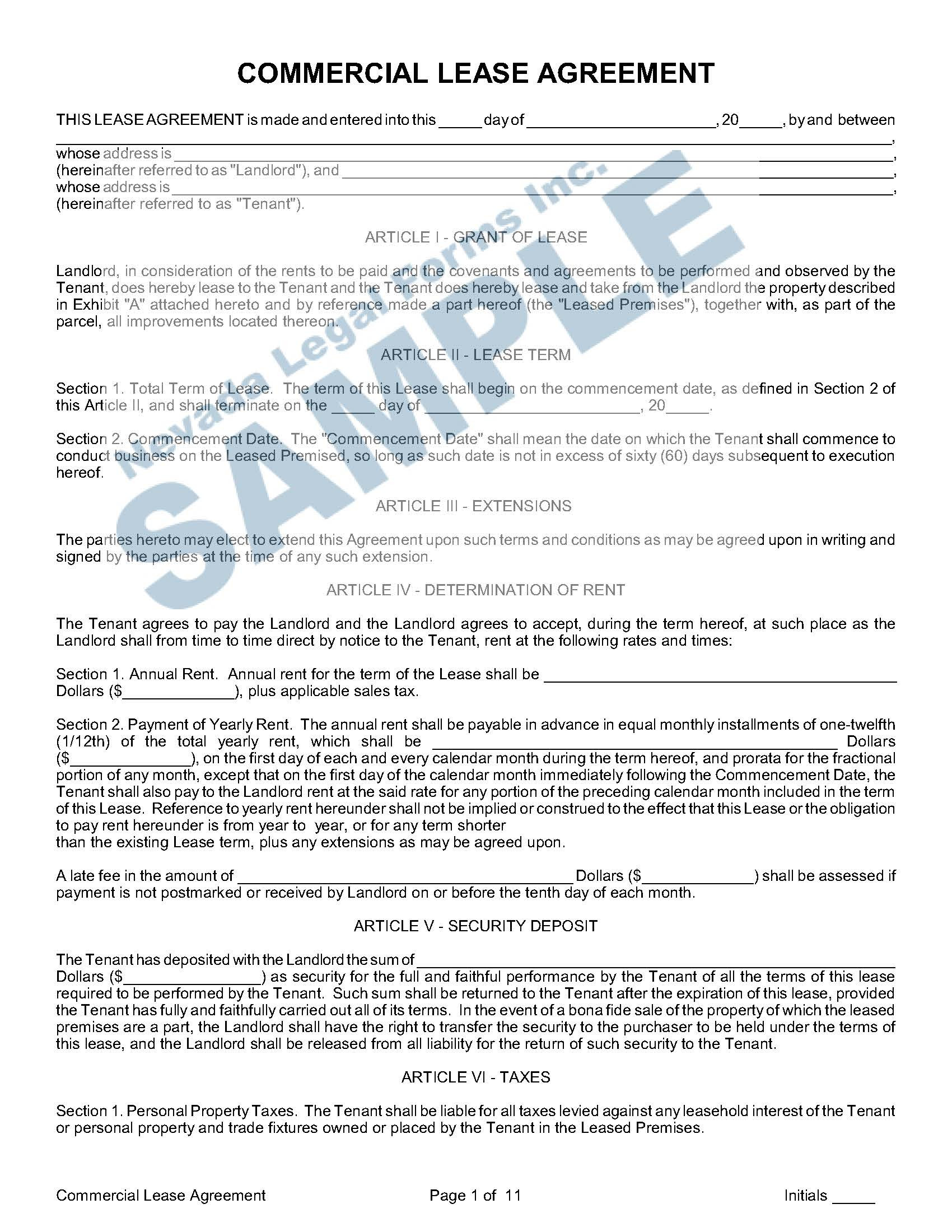 sample commercial rent agreement template sample commercial rent agreement template
