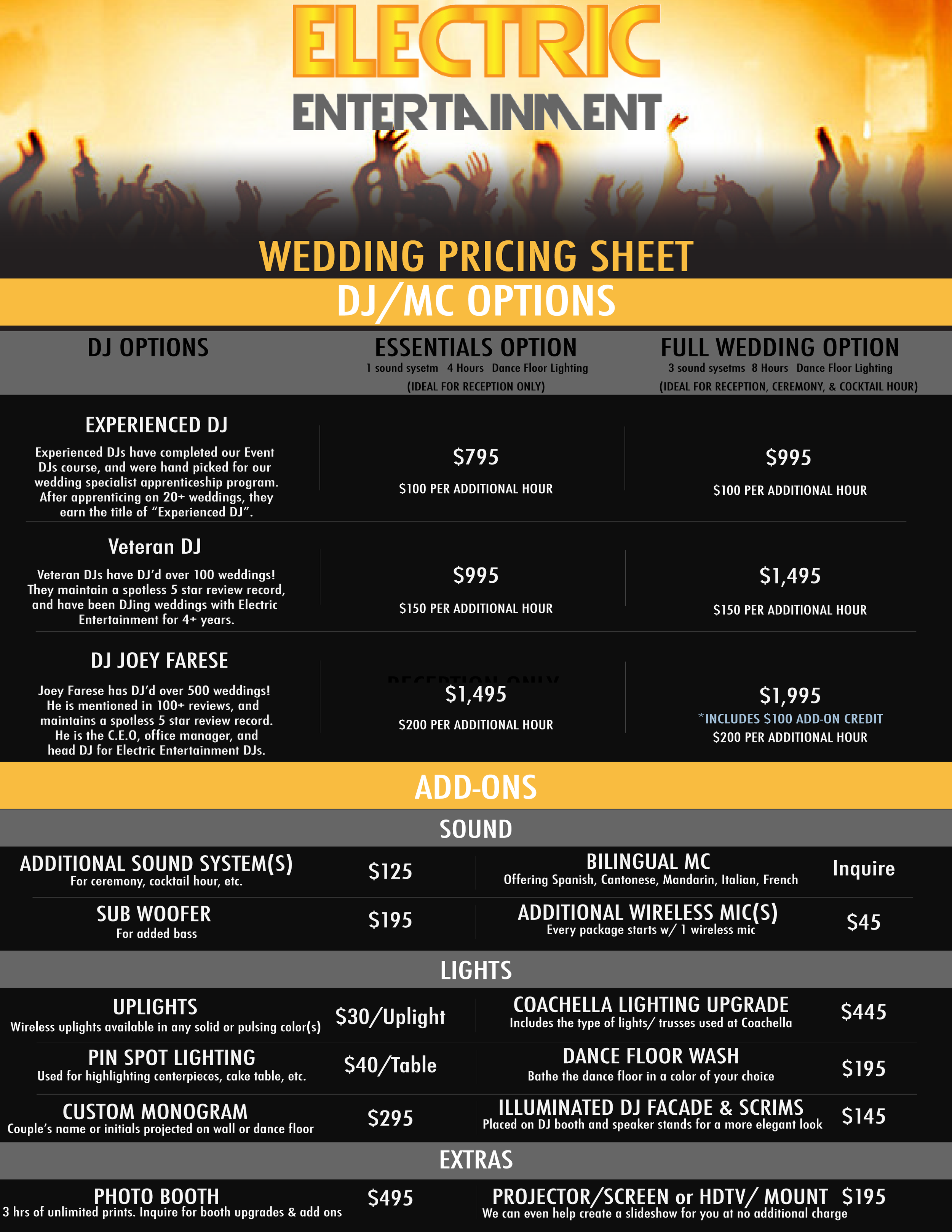 sample DJ Price List Template sample DJ Price List Template