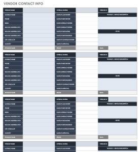 contact list template word