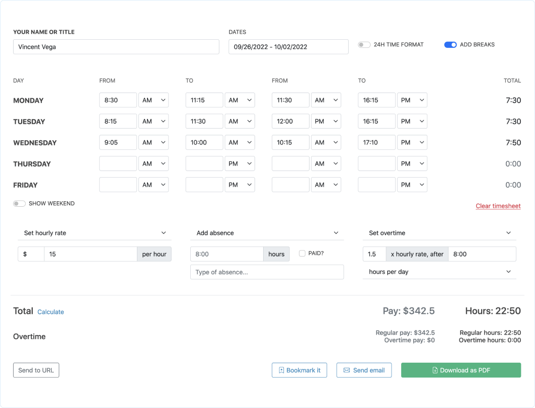sample contractor timesheet template sample contractor timesheet template