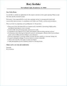 customer service cover letter sample