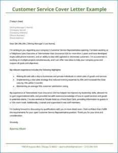 customer service representative application letter