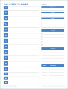 daily planner microsoft word template