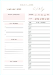 daily planner template