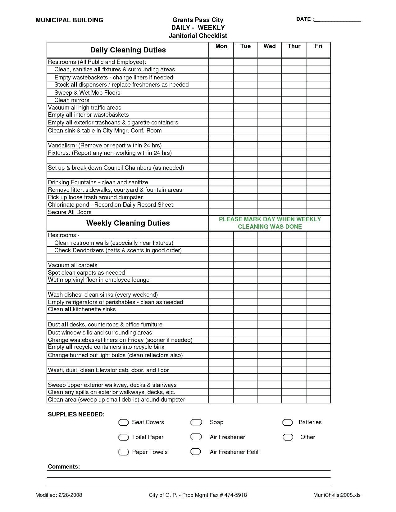 sample daycare cleaning checklist template sample daycare cleaning checklist template