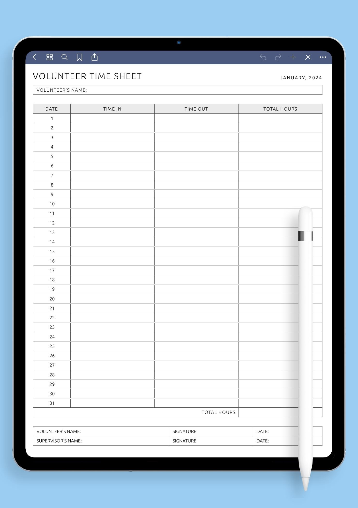 sample volunteer timesheet template sample volunteer timesheet template