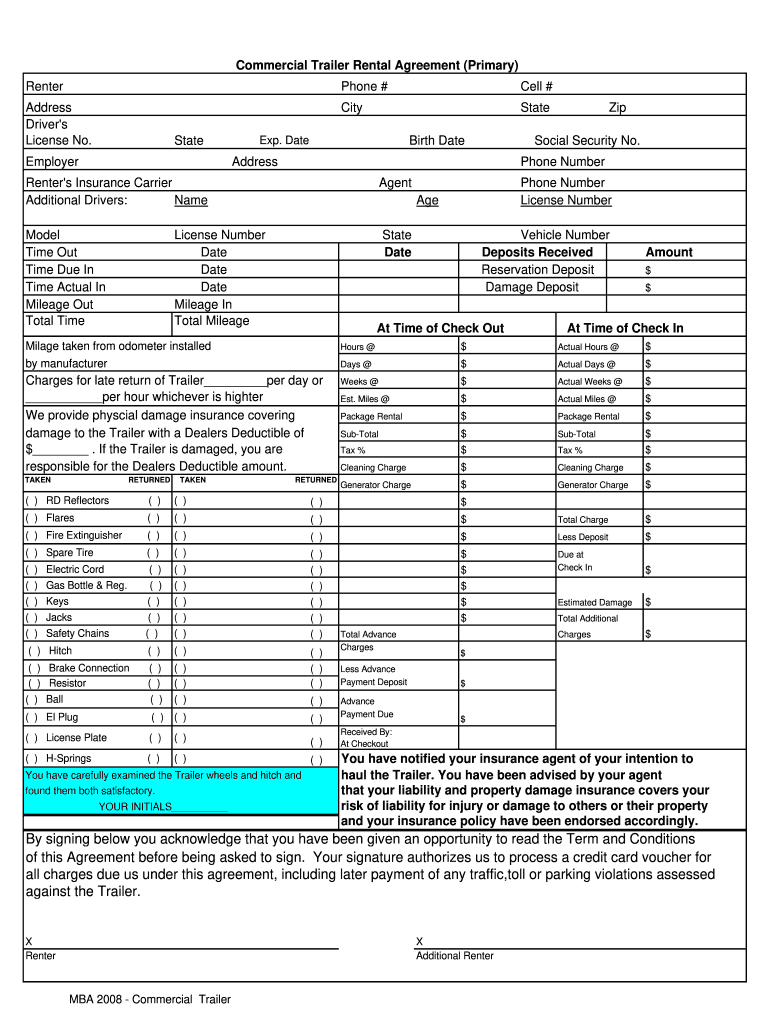 sample Trailer Lease Agreement Template sample Trailer Lease Agreement Template