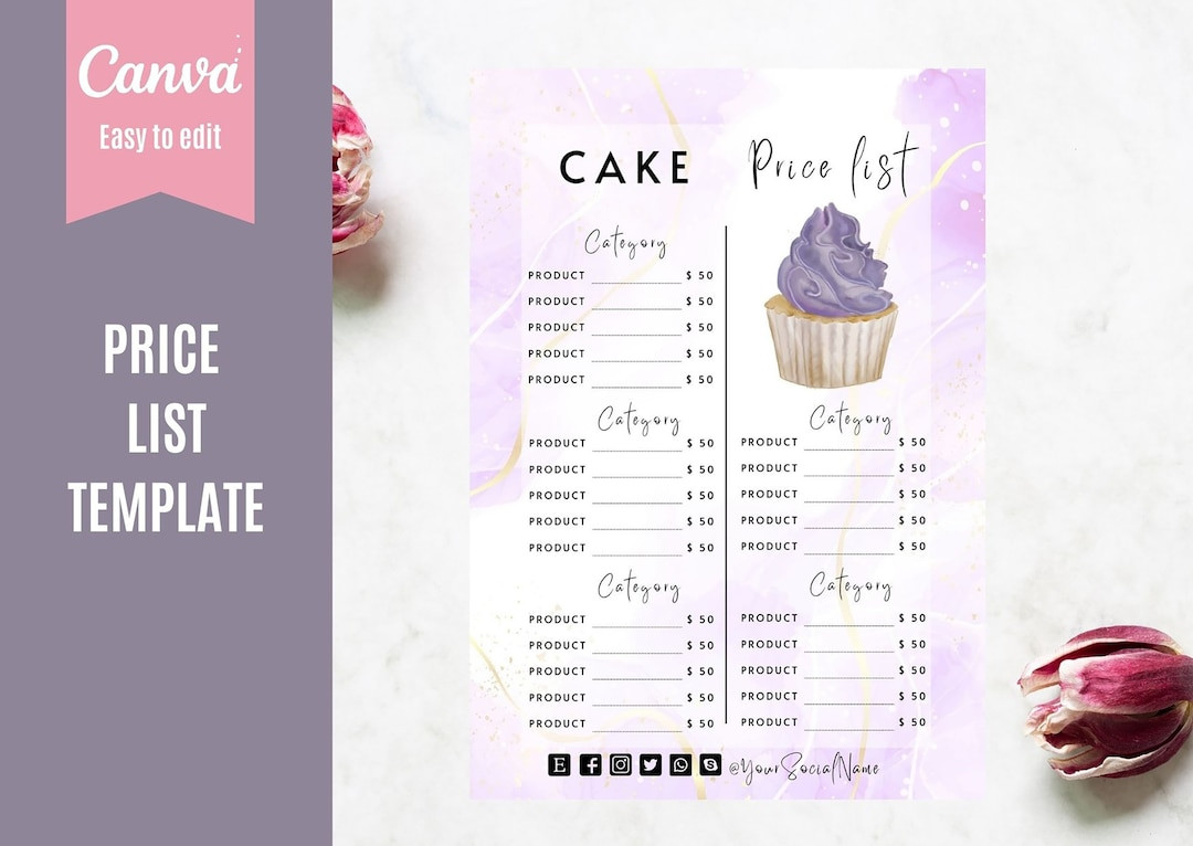 sample Homemade Cake Price List Template sample Homemade Cake Price List Template