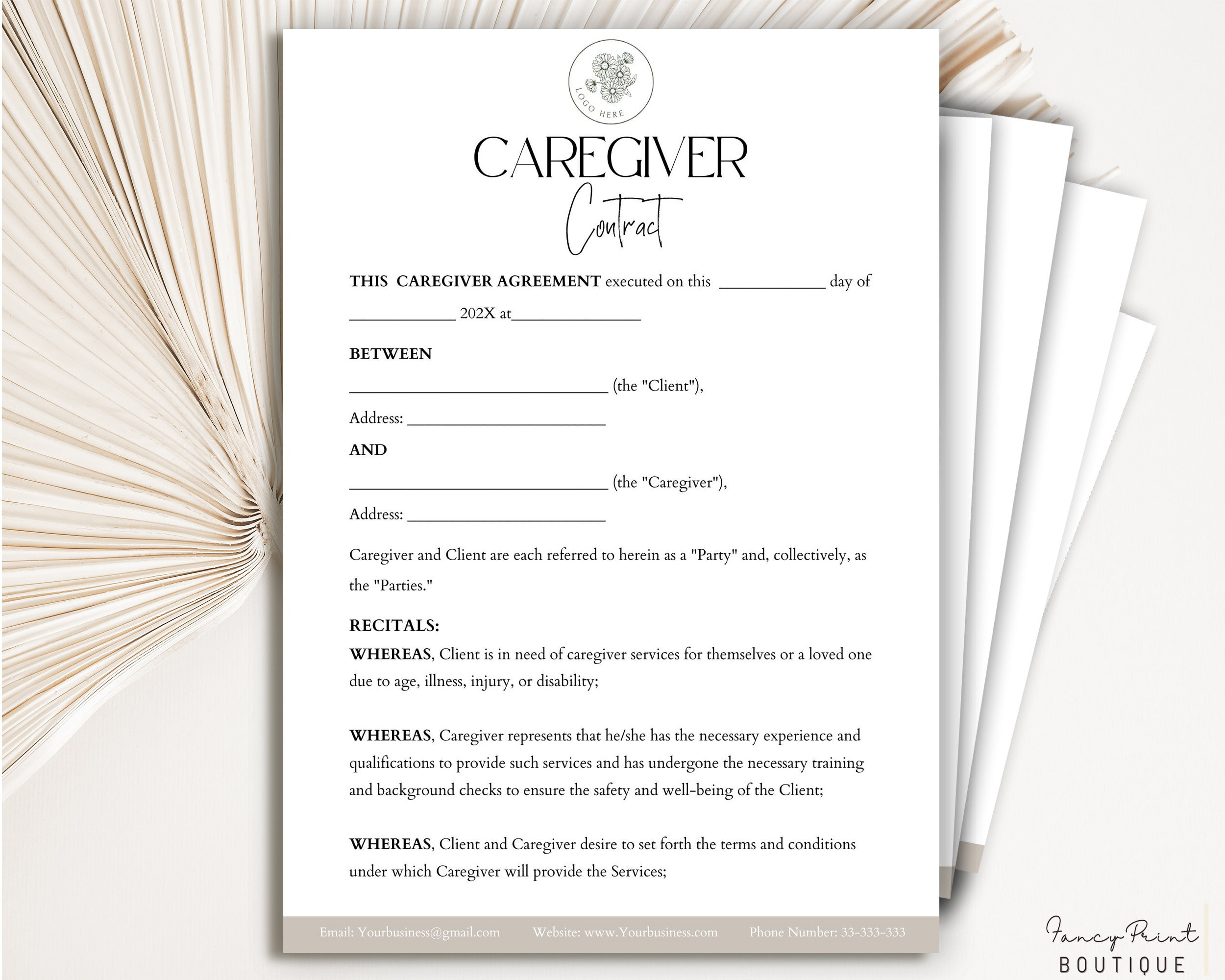 sample caregiver agreement template sample caregiver agreement template