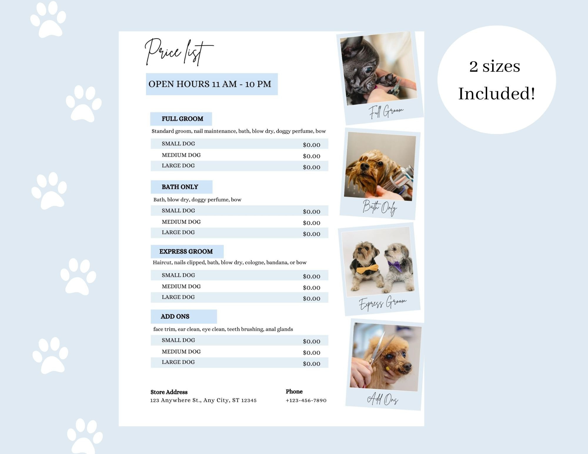 sample Dog Grooming Price List Template sample Dog Grooming Price List Template