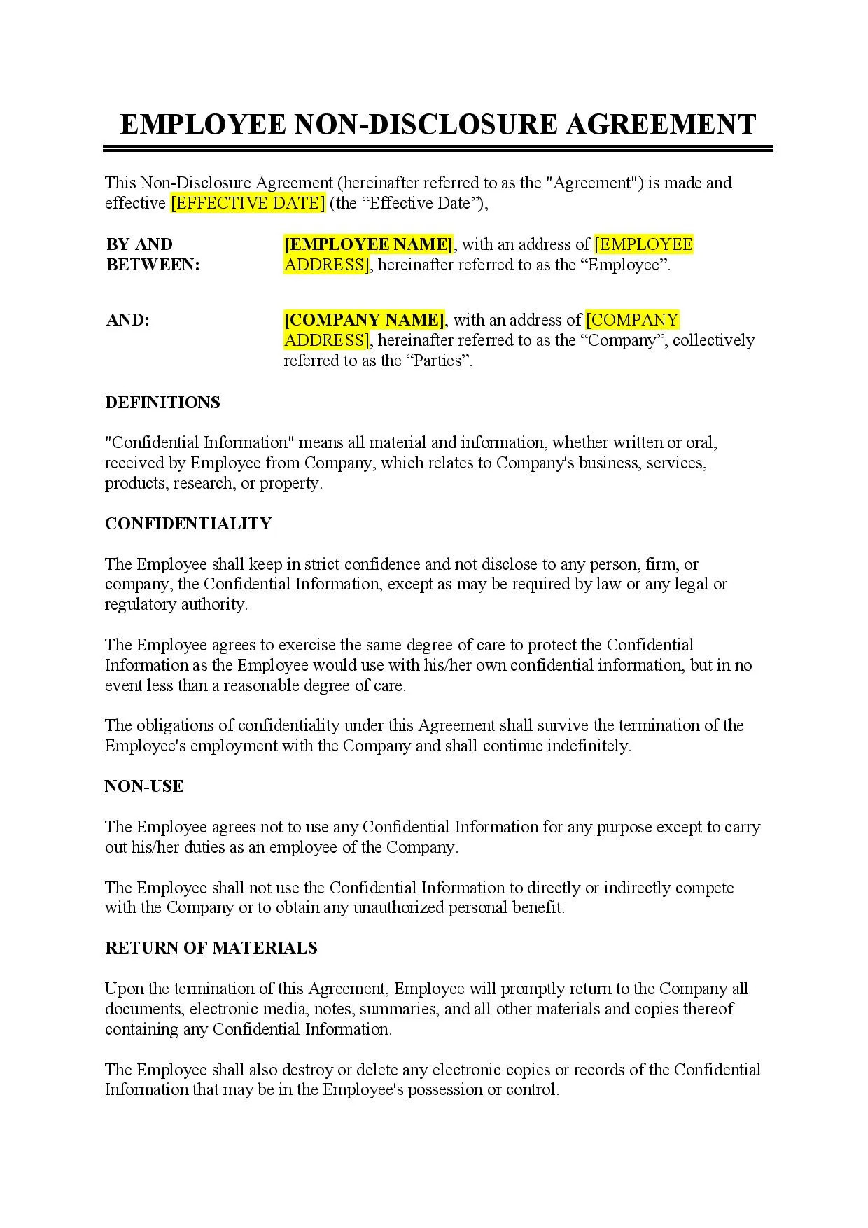 sample Staff Confidentiality Agreement Template sample Staff Confidentiality Agreement Template