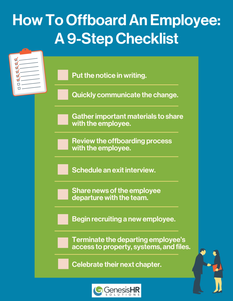 Employee Offboarding Checklist: Your Go-To Guide GenesisHR Solutions Employee Offboarding Checklist: Your Go-To Guide GenesisHR Solutions