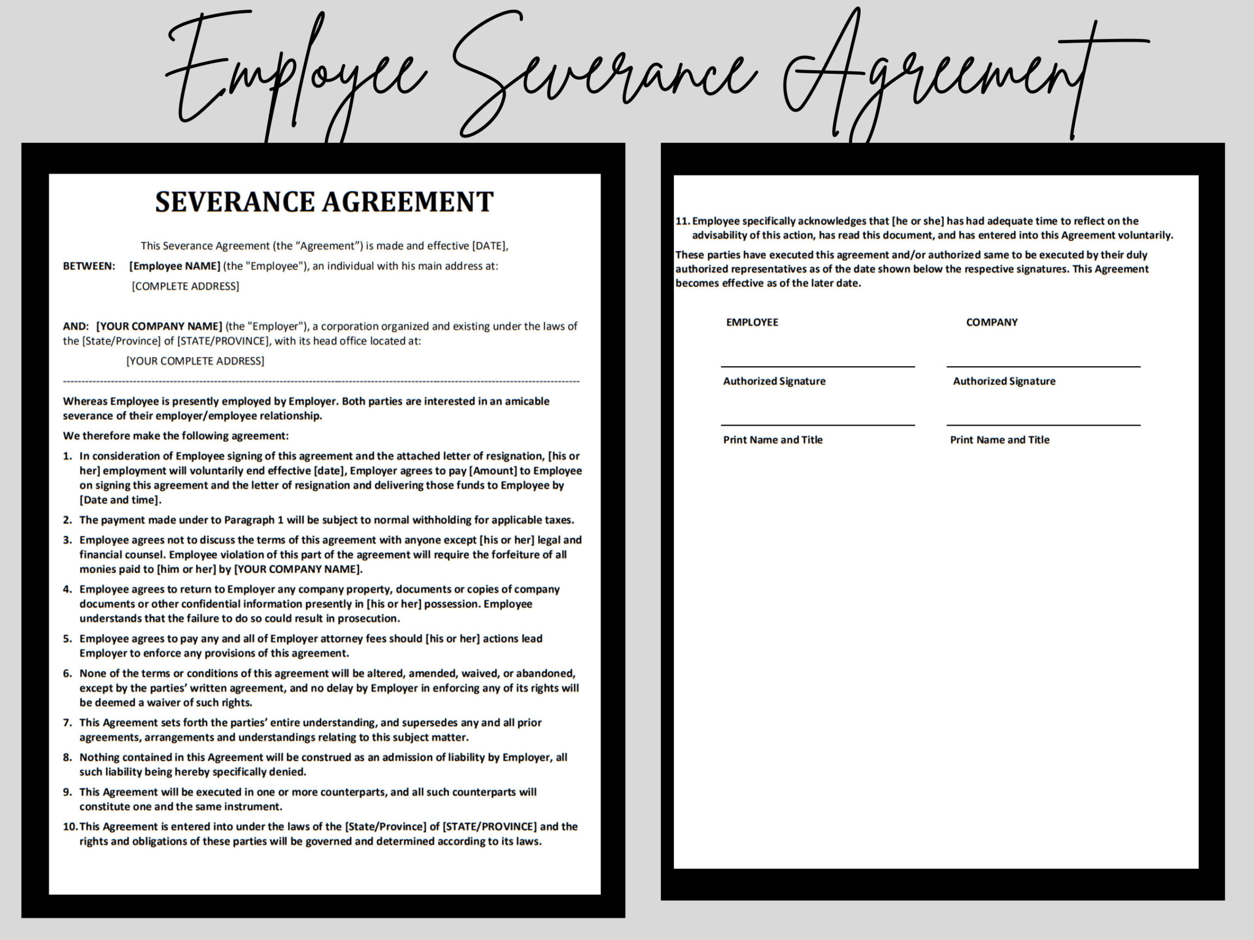 sample Severance Agreement Template sample Severance Agreement Template