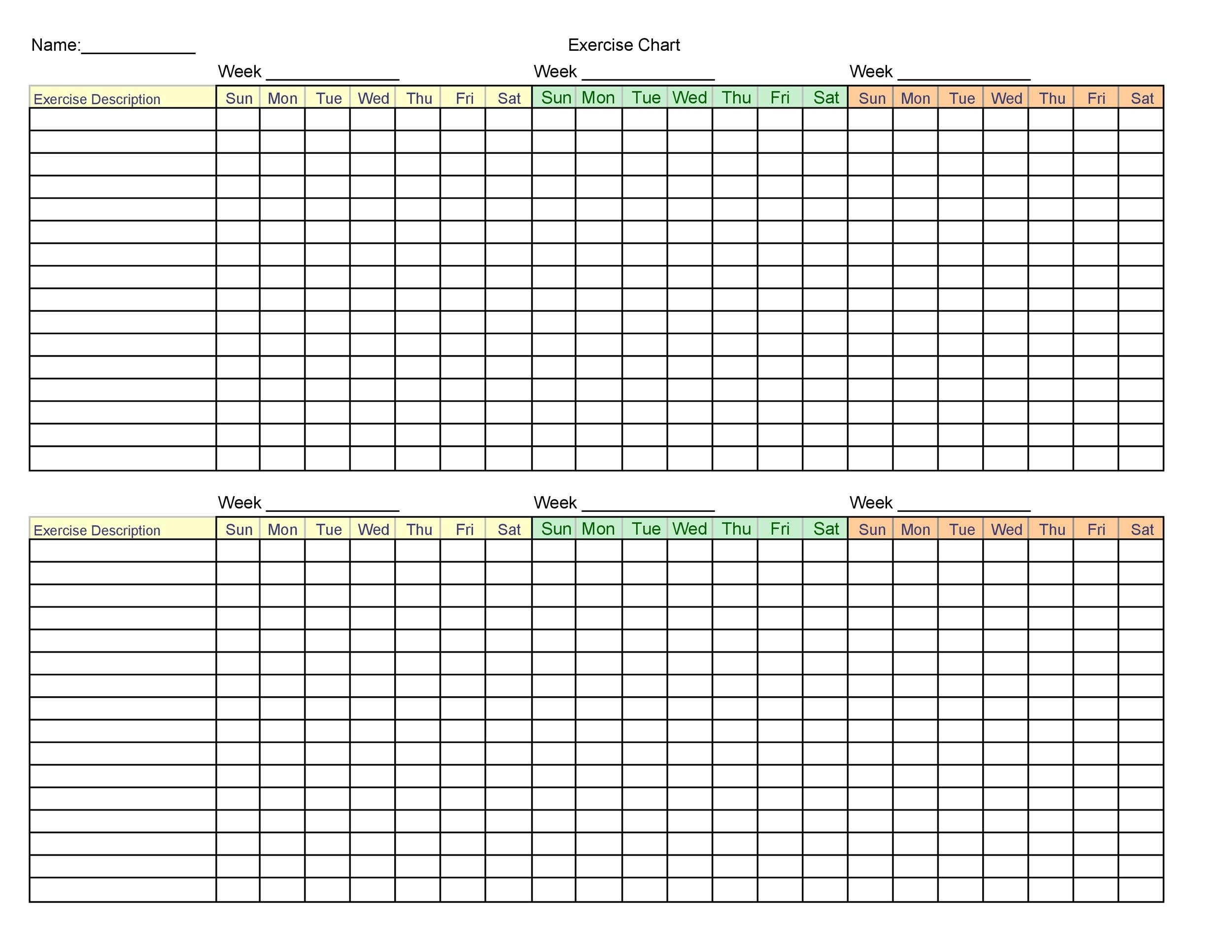 example of exercise chart template example of exercise chart template