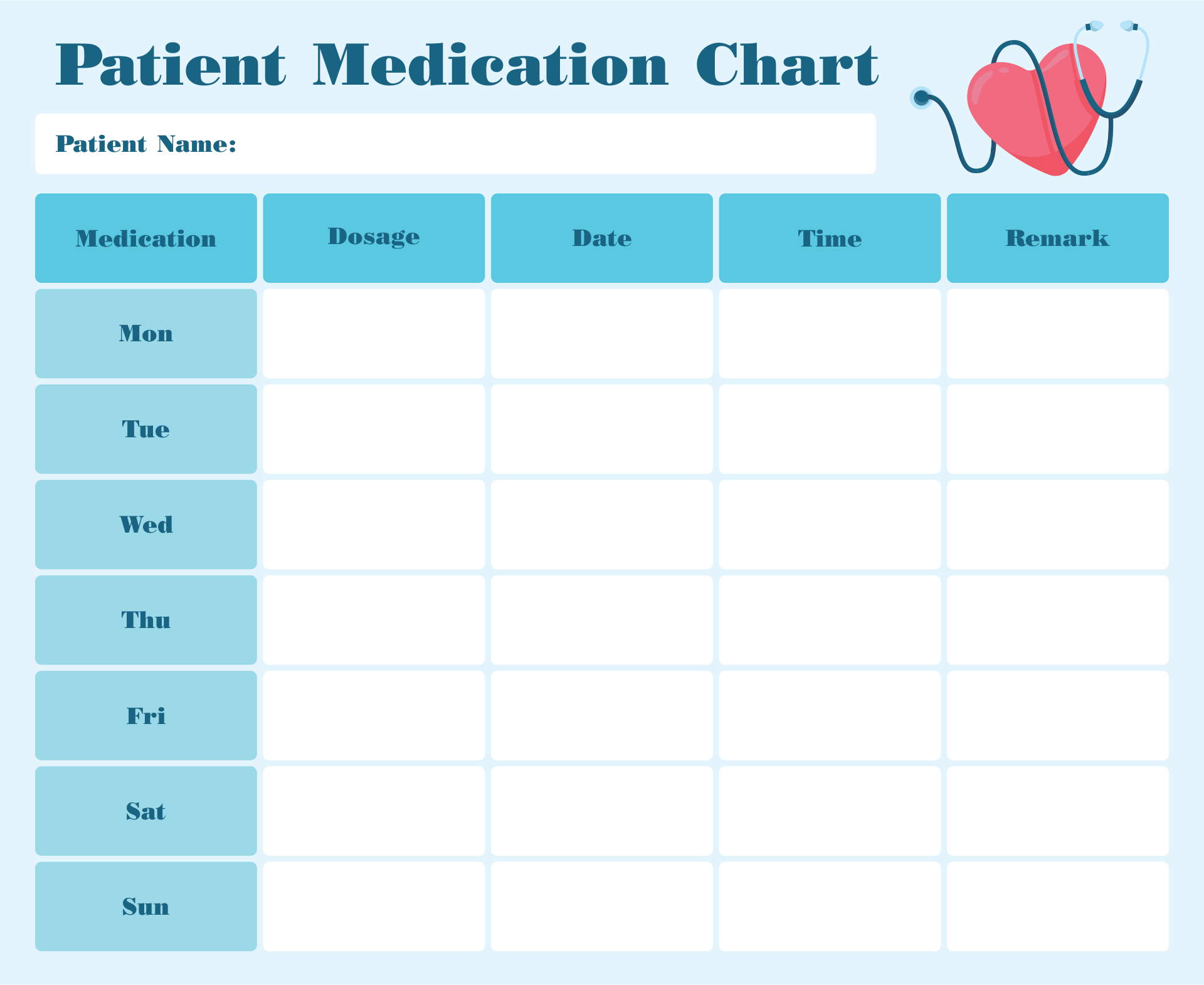 example of medication chart template example of medication chart template