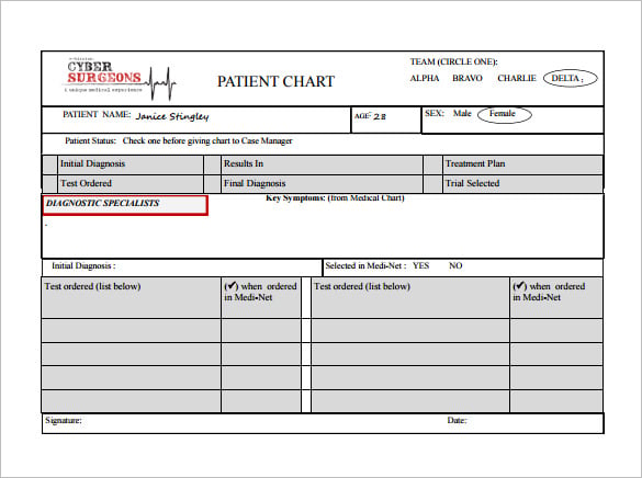 example of printable patient chart template example of printable patient chart template
