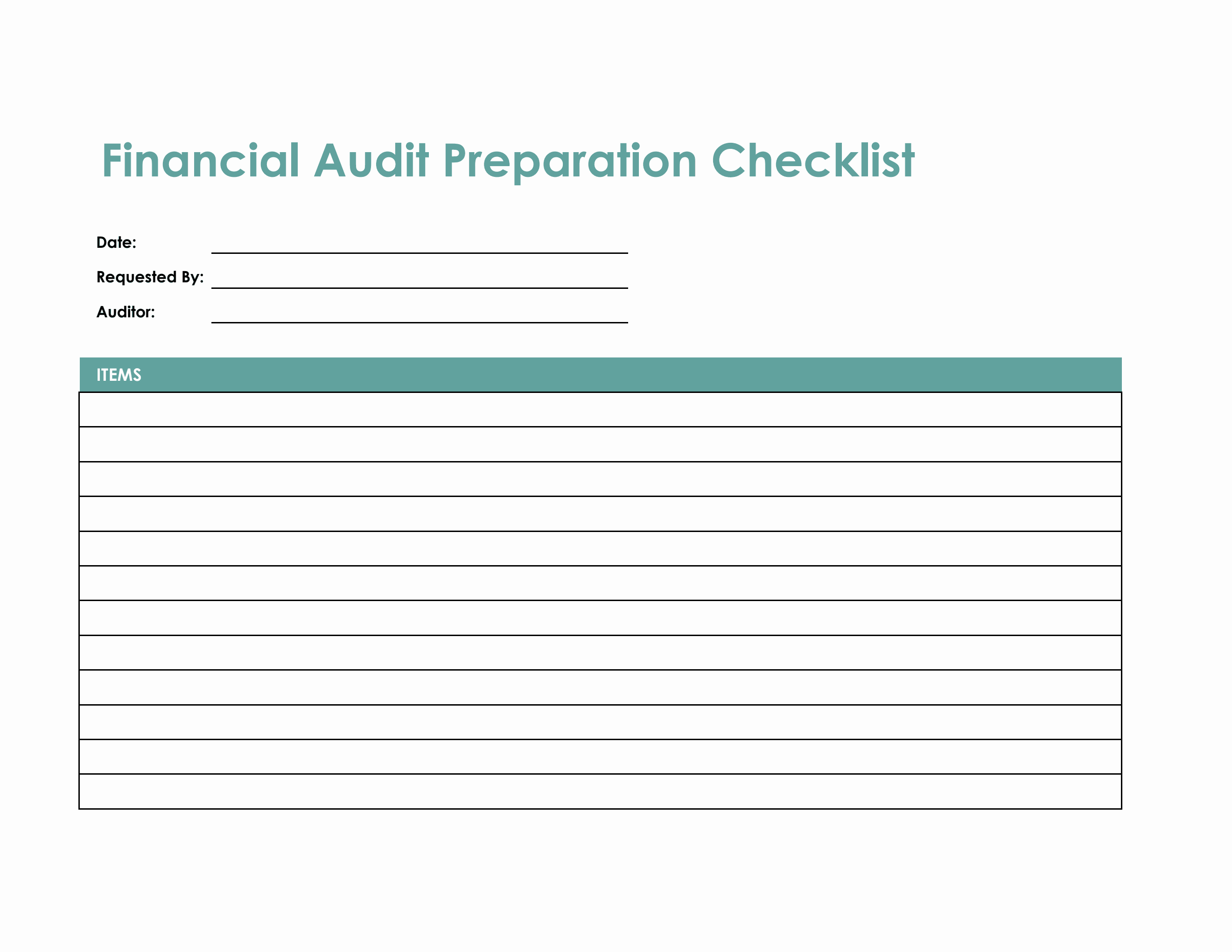 sample financial audit checklist template sample financial audit checklist template