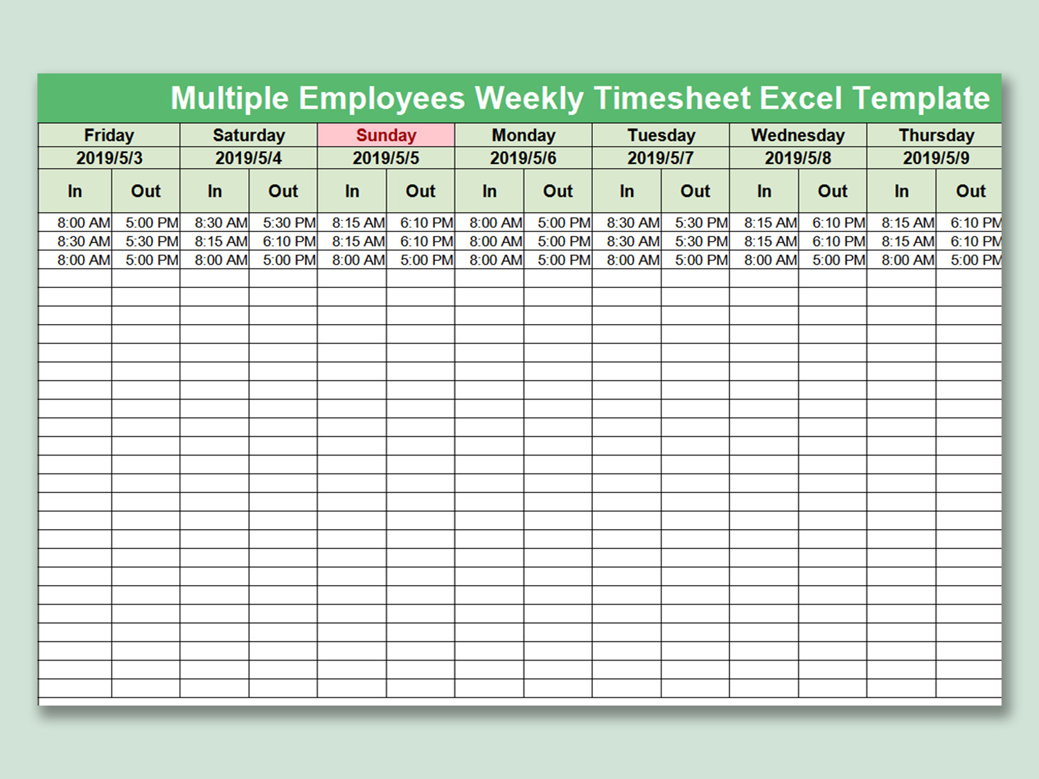 sample multiple employees timesheet template sample multiple employees timesheet template