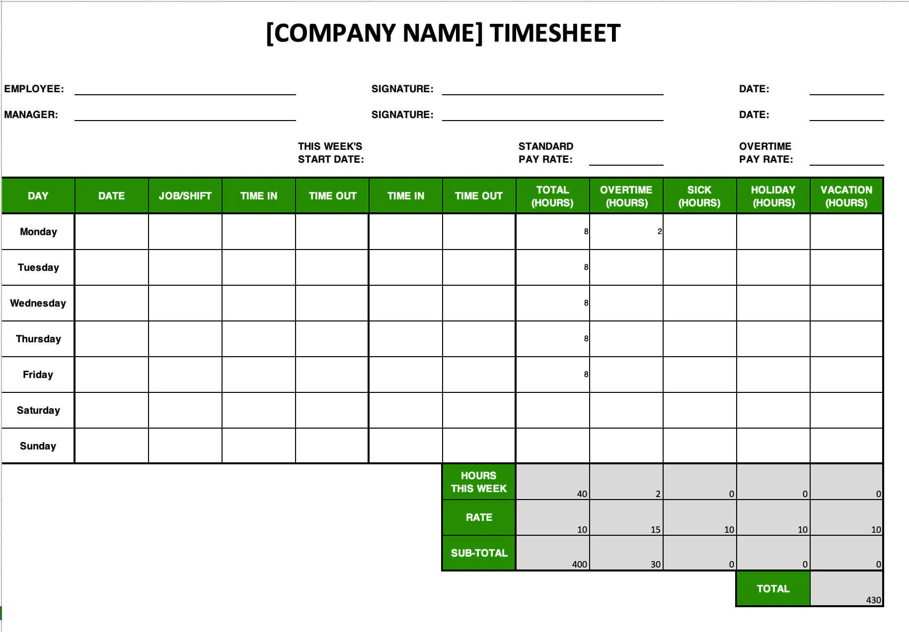 sample salaried employee timesheet template sample salaried employee timesheet template