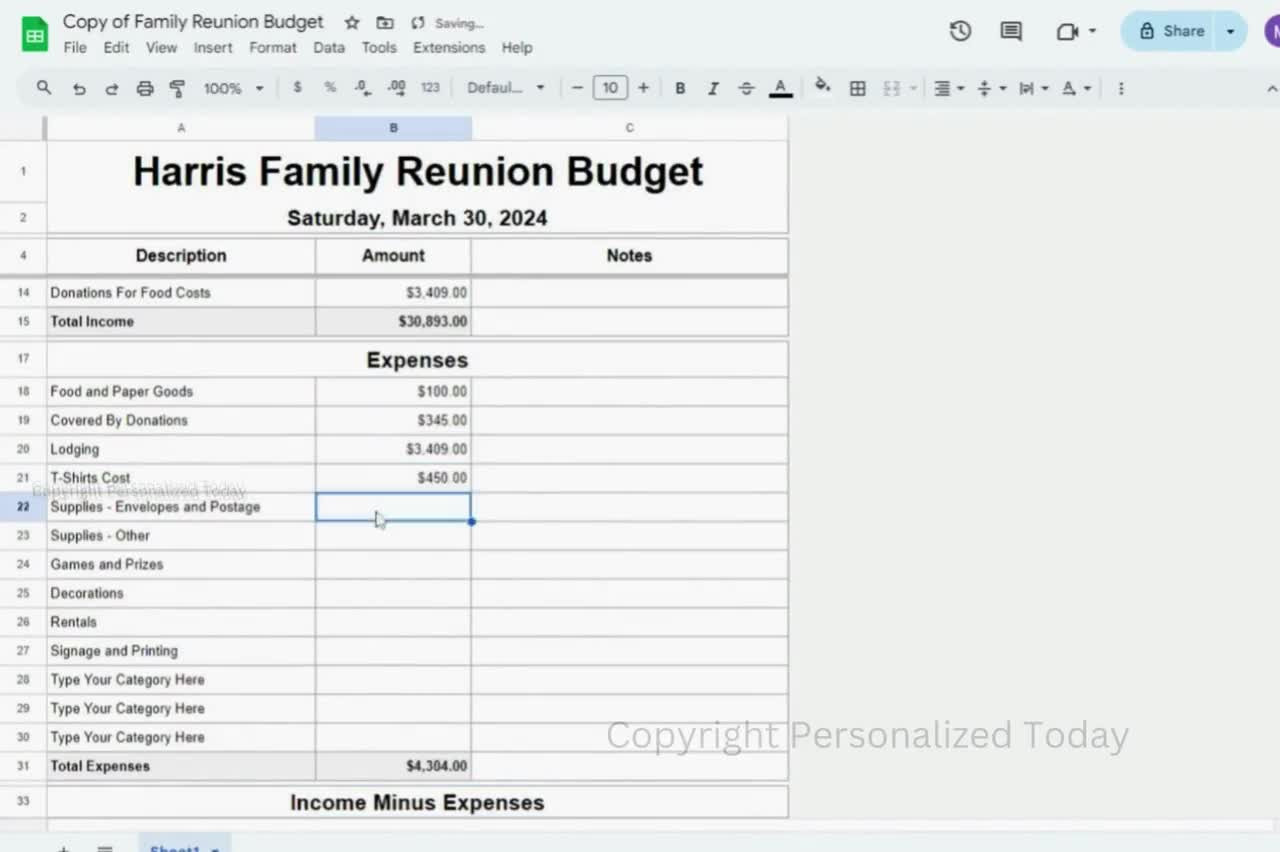 sample family reunion budget template sample family reunion budget template