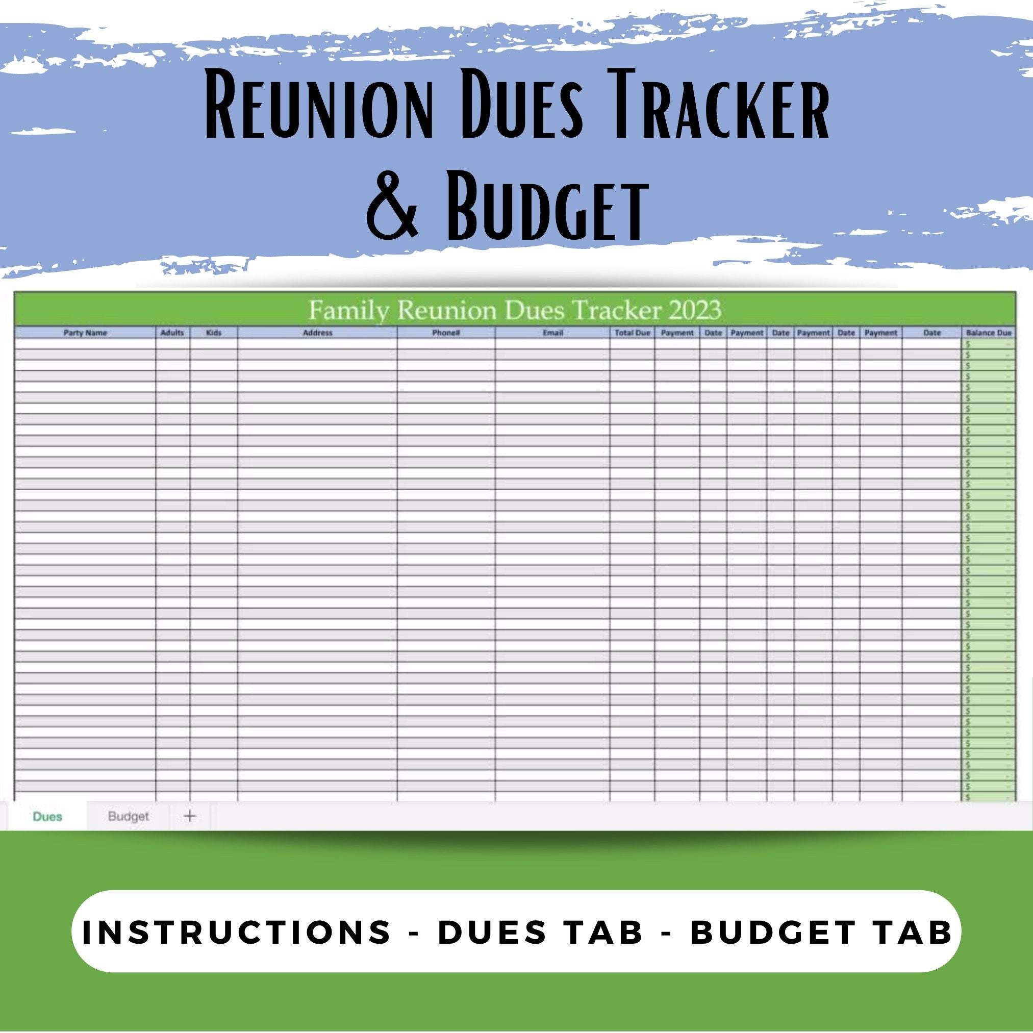 sample family reunion budget template sample family reunion budget template