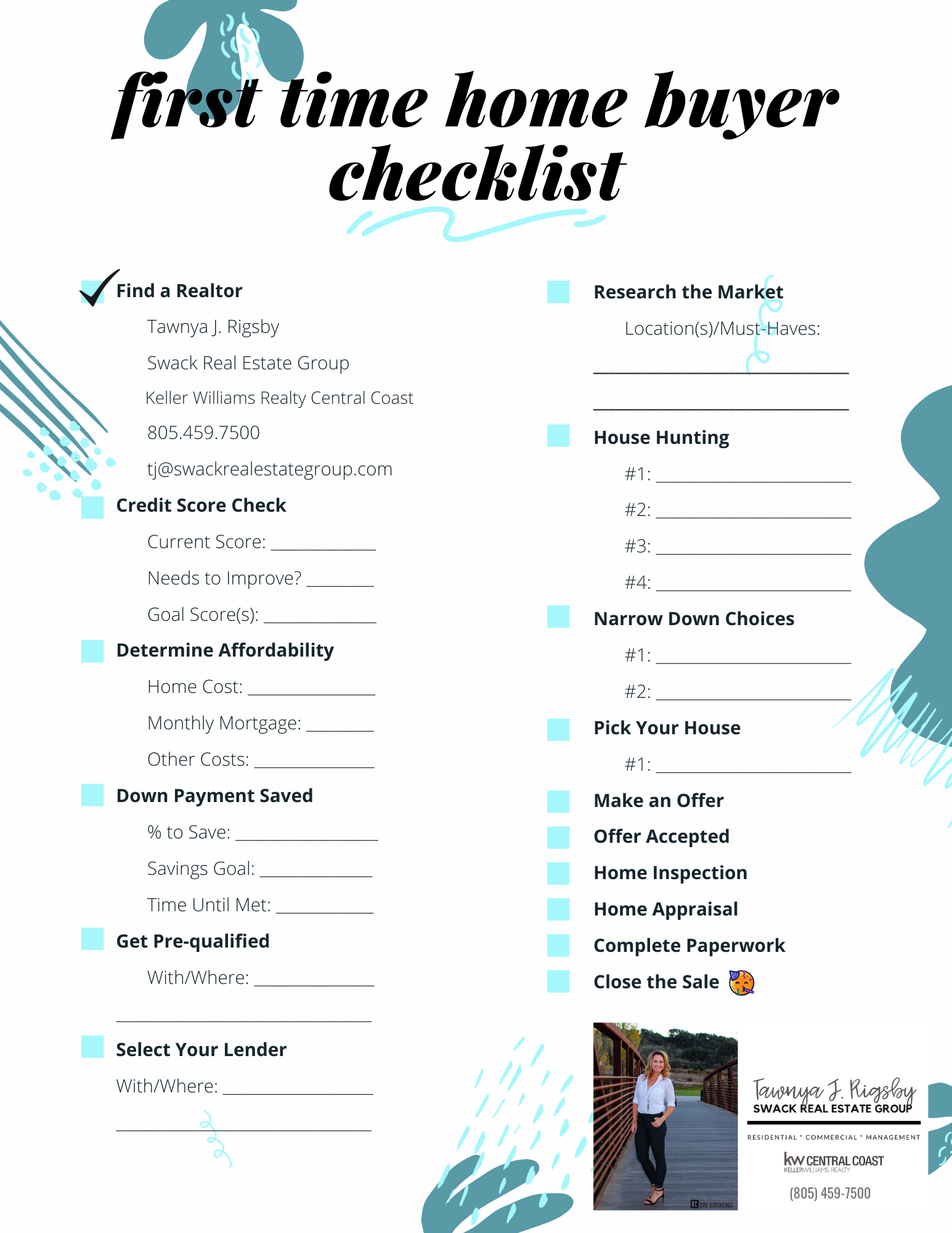 First Time Home Buyers Free Printable Checklist – Step by Step Outline First Time Home Buyers Free Printable Checklist – Step by Step Outline