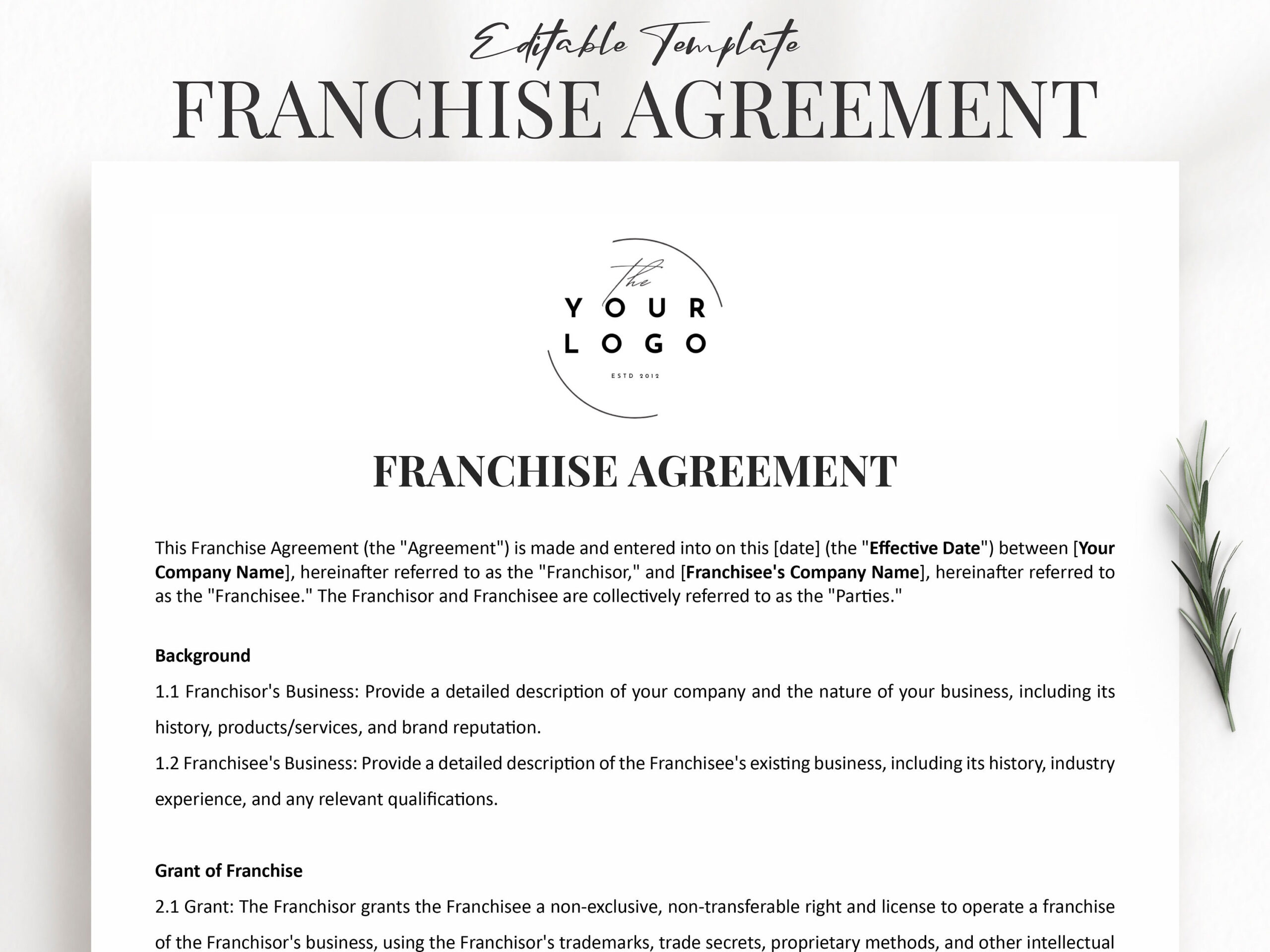 sample franchise agreement template sample franchise agreement template