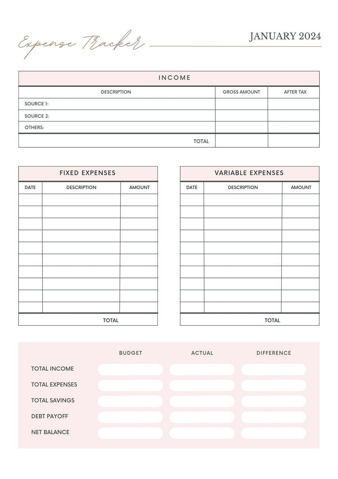 sample tracking budget template sample tracking budget template