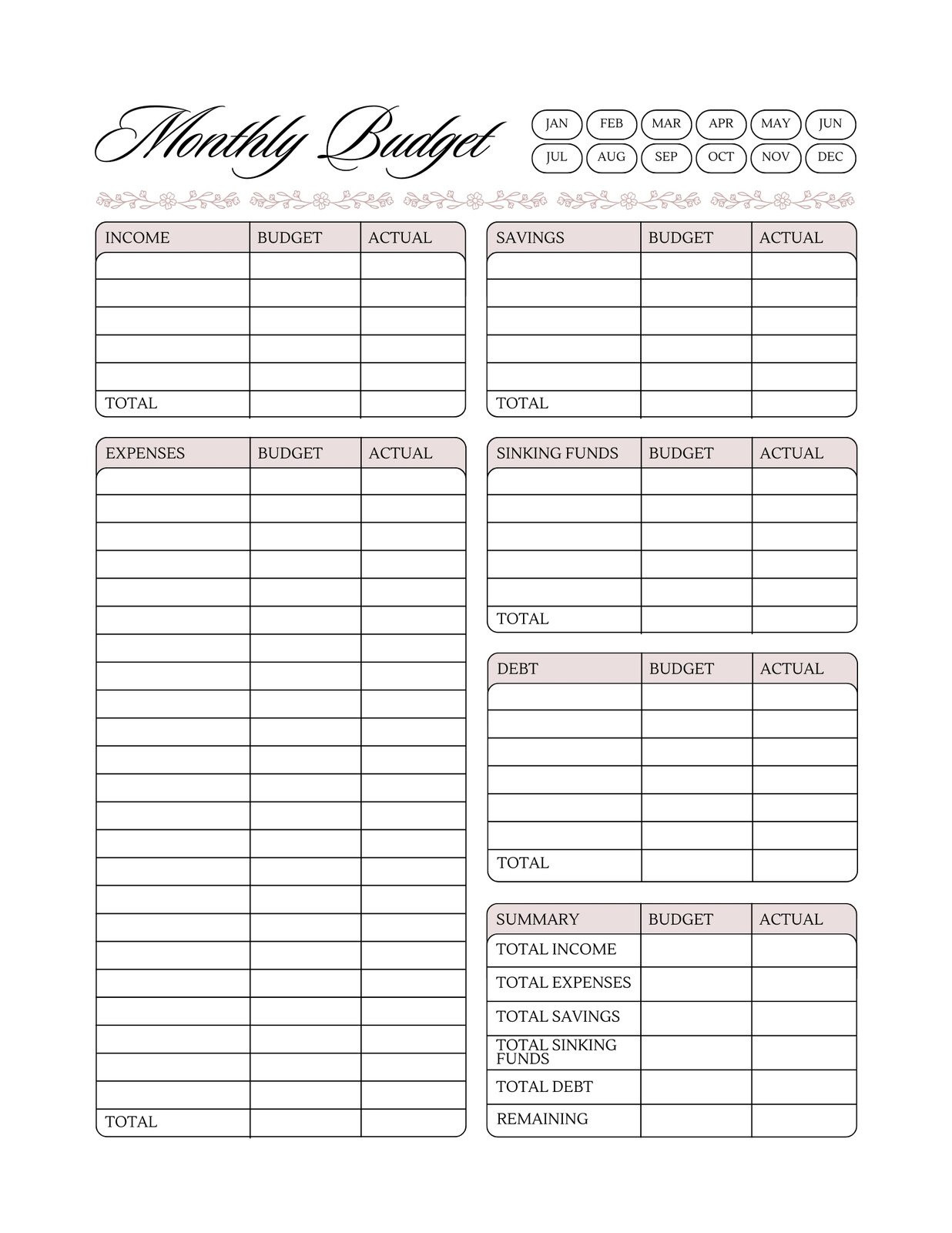 sample simple home budget template sample simple home budget template